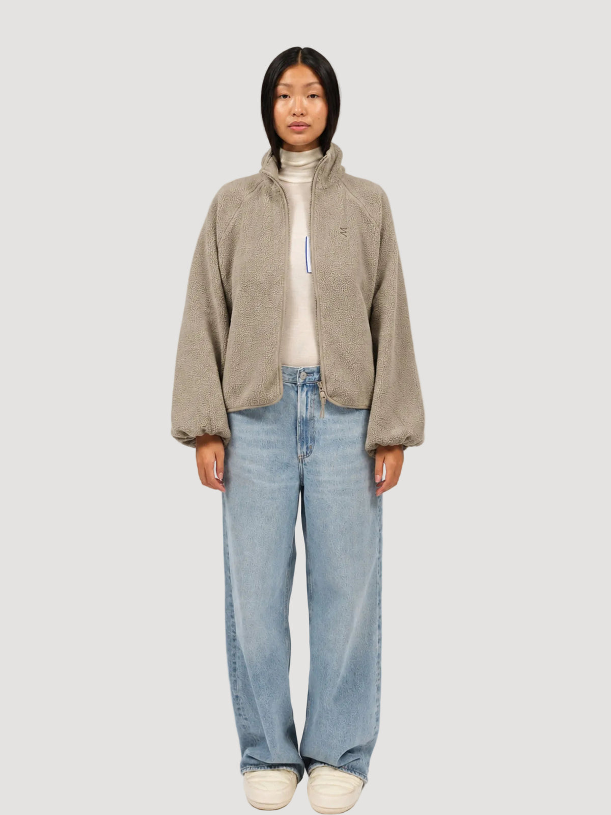 CALI FLEECE JACKET PALE OLIVE