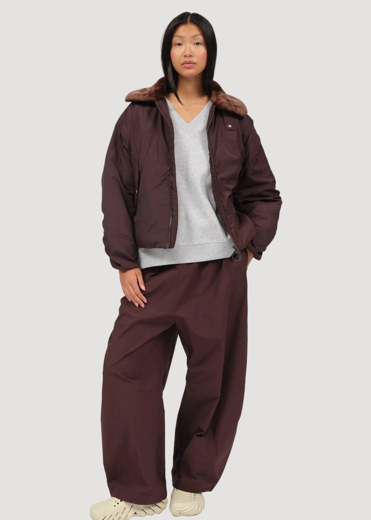 CAMDEN BOMBER JACKET DARK BROWN