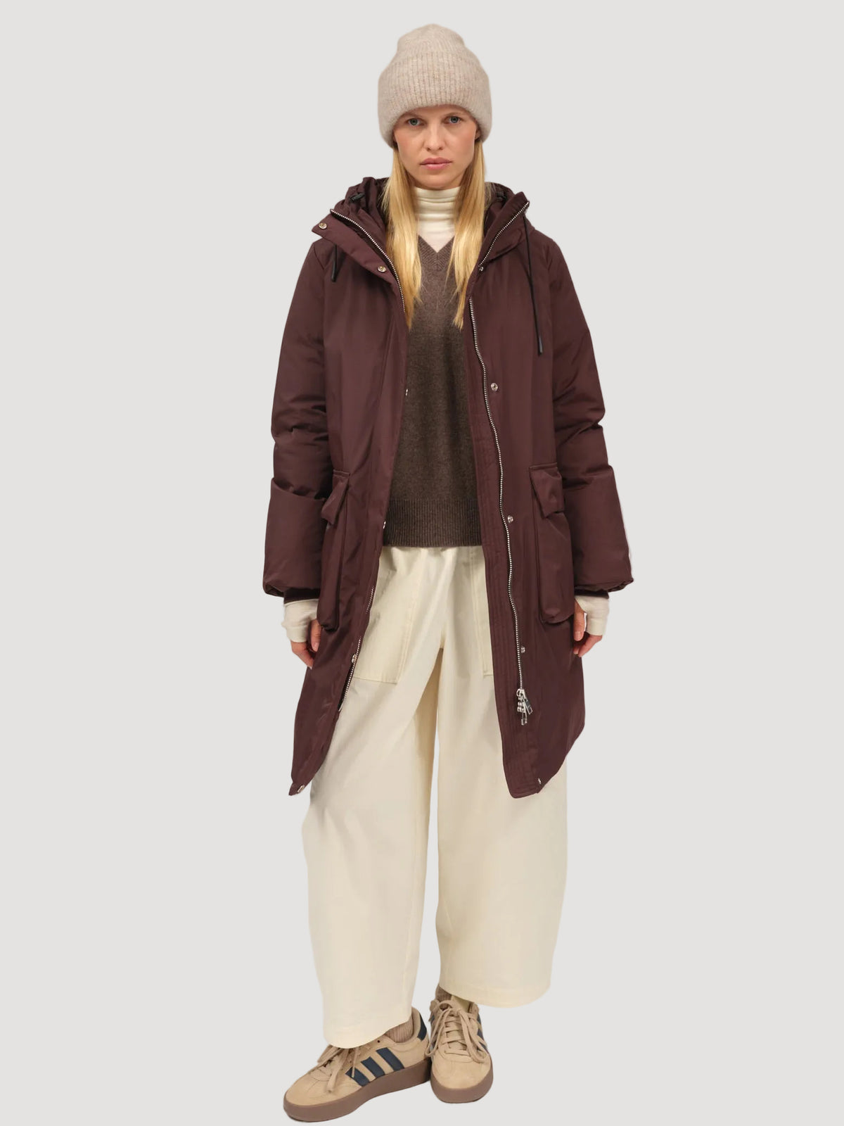 PINA RAIN PARKA DARK BROWN